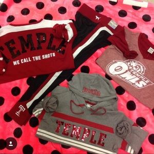 Pink Victoria’s Secret Temple University leggings